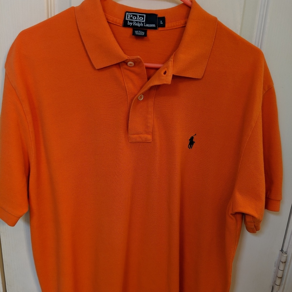 Solid orange Ralph lauren polo shirt